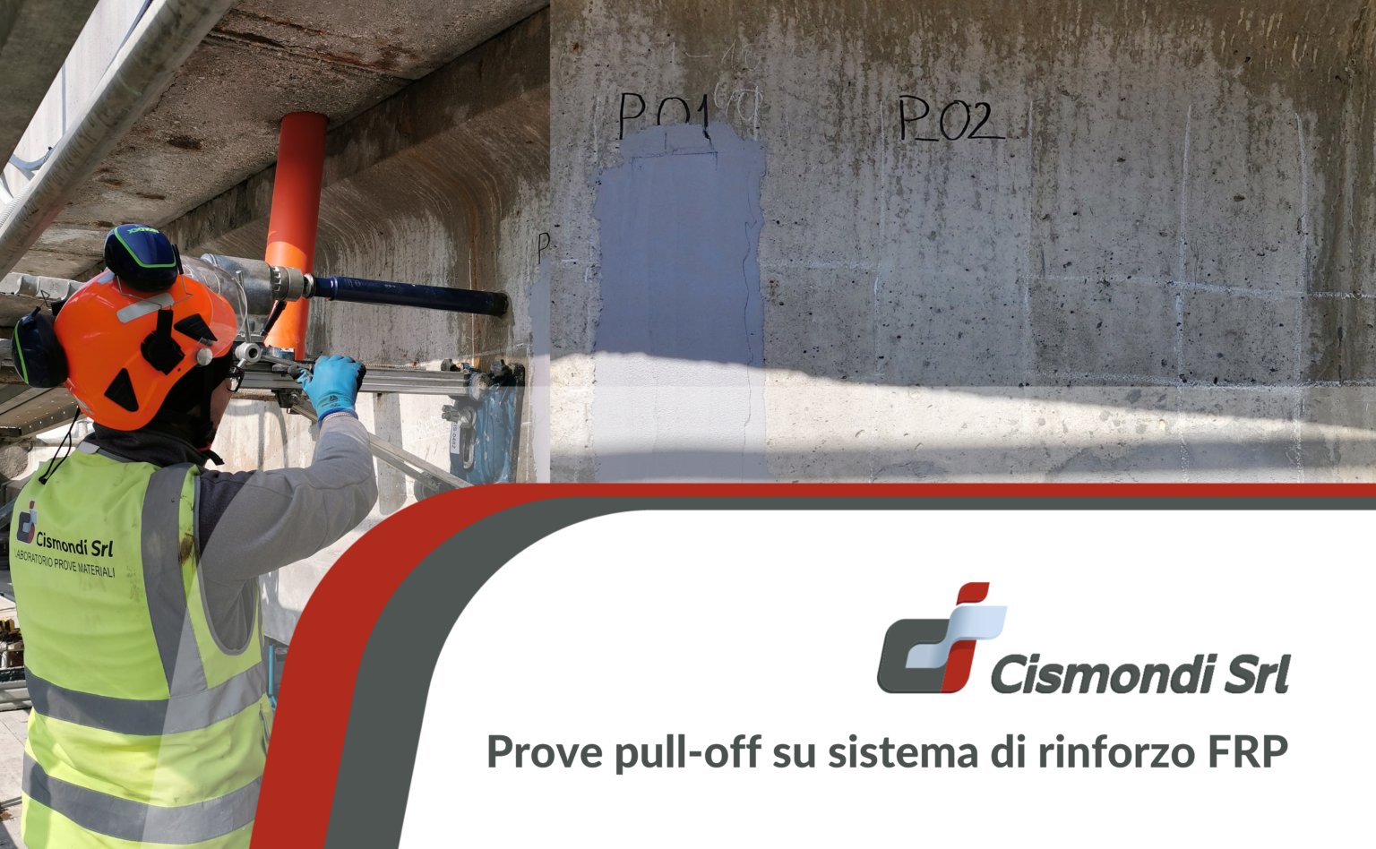 Prove pull-off su sistema di rinforzo FRP