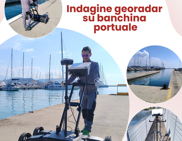 Georadar multicanale su molo portuale per adeguamento carichi e sicurezza strutturale